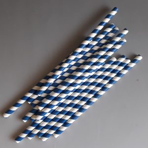 8mm Paper Straw Wrapped Blue
